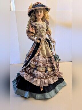 Vintage Topp Collection 27" Victorian Style Porcelain Doll. Stamped On The Back
